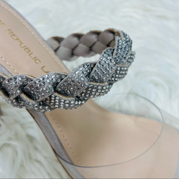 Silver clear rhinestoned braid heel - Picture 5 of 7
